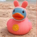 Cute pink duck with bear outfit - Image 2